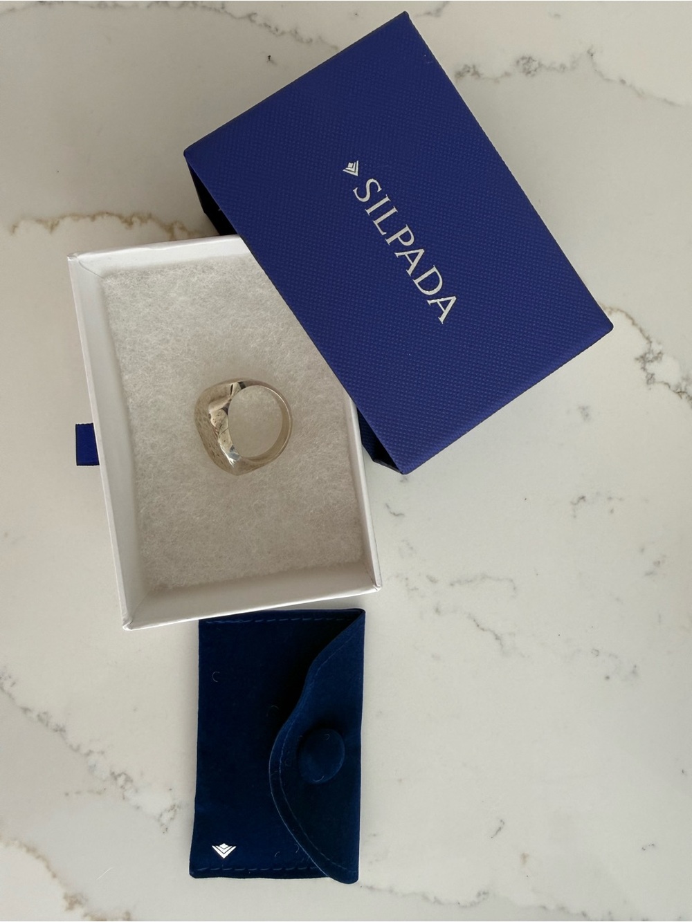 Silpada Silver Textured Band Ring size 5